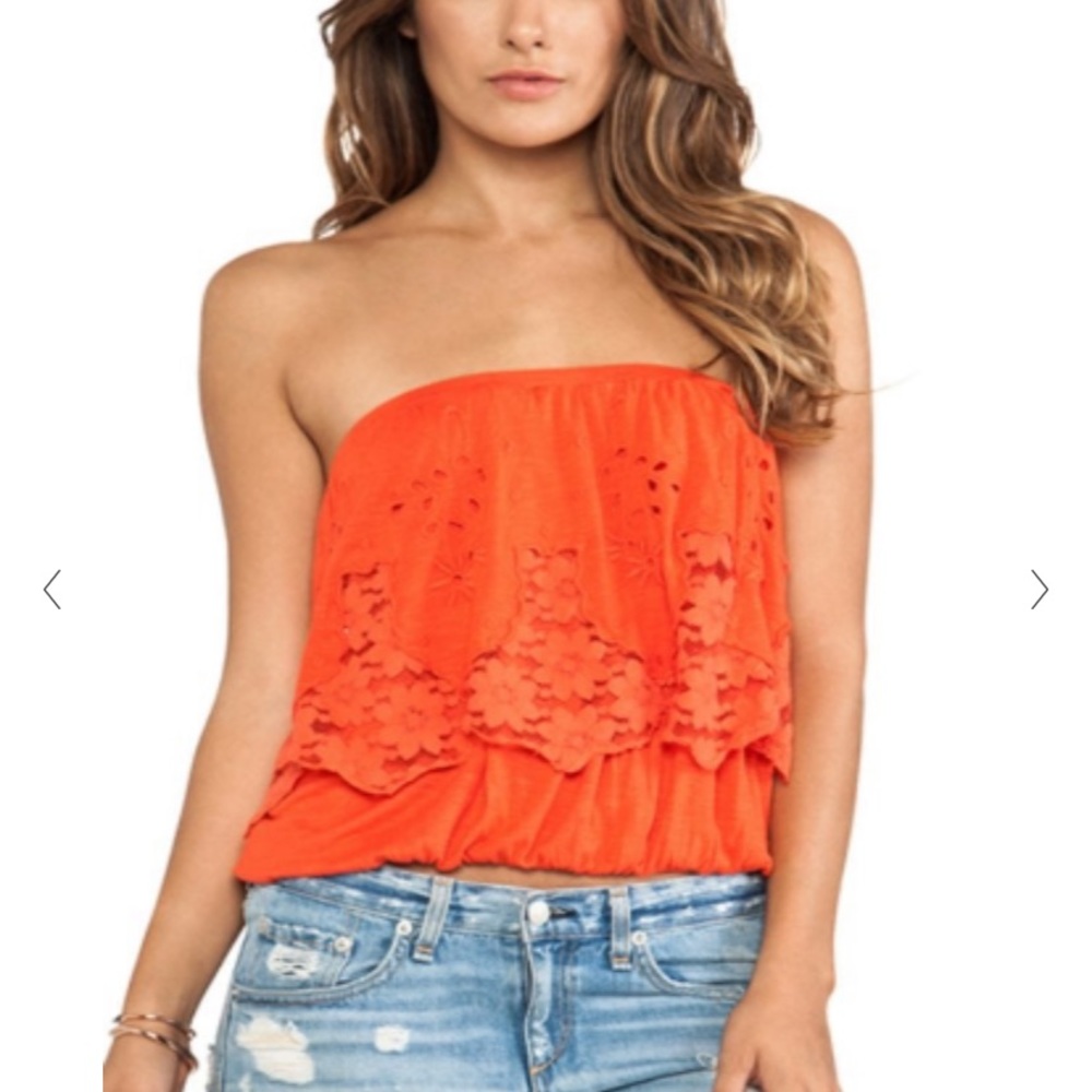 Free people orange top small NWT!!